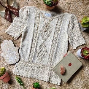 SOLD Vintage Knit Short Sleeve Sweater